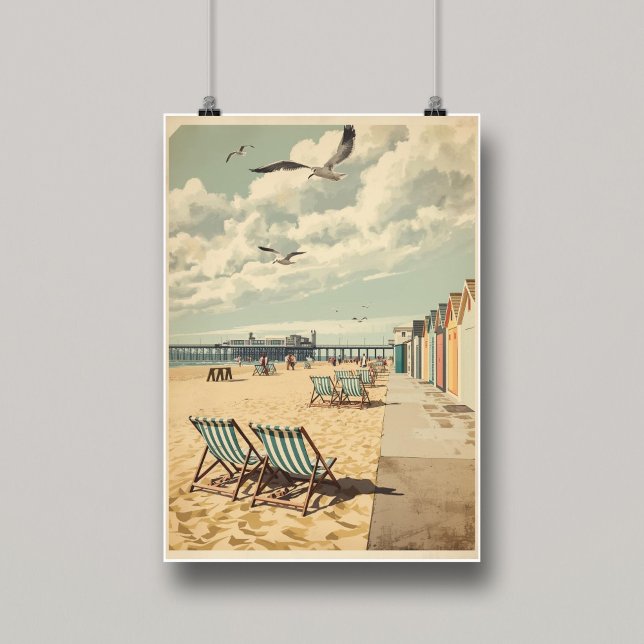 Poster Breezy Days in Brighton – British Seaside Coastal  (Créateur téléchargé)