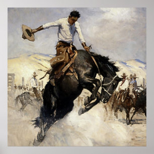Poster « Breezy Riding » Art occidental par WHD Koerner