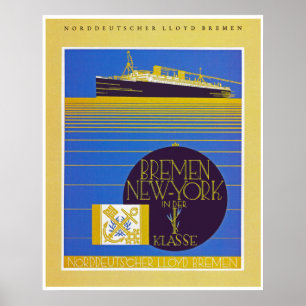 Poster Brême - New York in der 1st Classe