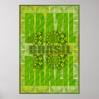 Poster Brésil Brasil Amazon Inspiré Football 10 Sports