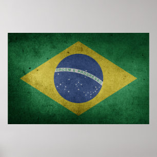 Poster Brésil Drapeau Amour Brésilien Fierté Football Foo