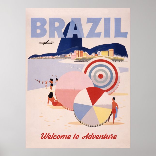 Poster Brésil, Rio Beach (Devant)
