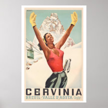 Breuil-Cervinia Vallée d'Aoste Italie Ski Vintage