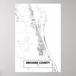 Poster Brevard County, Florida (black on white)