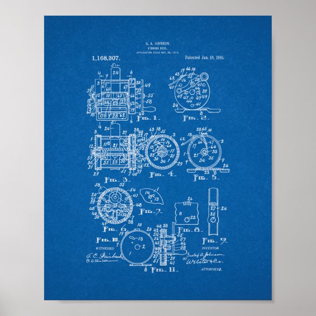 Poster Brevet à rouleaux de pêche - Plan directeur (Devant)