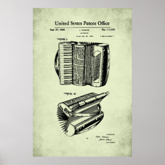 Poster Brevet américain - Accordéon
