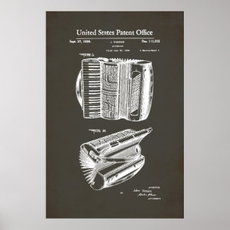Poster Brevet américain - Accordéon