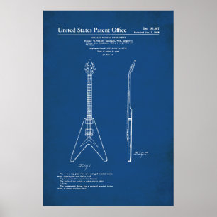 Poster Brevet américain - Gibson Flying V