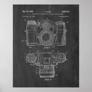 Poster Brevet d'appareil-photo vintage