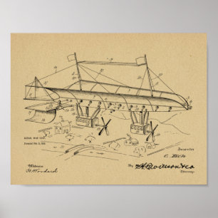 Poster Brevet d'art d'avion de guerre de 1919 Imprimer