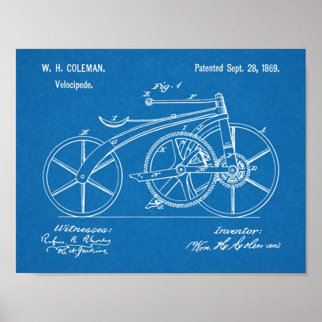 Poster Brevet d'art de 1869 sans chainerie Imprimer (Devant)