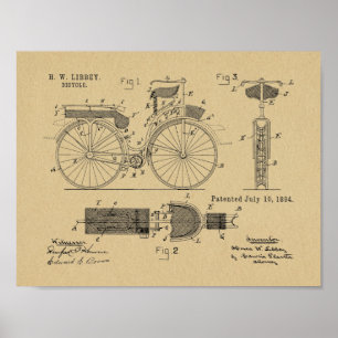 Poster Brevet d'art de 1894 pour bicyclettes militaires I