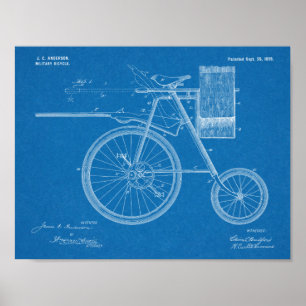 Poster Brevet d'art de 1899 pour bicyclette militaire Imp