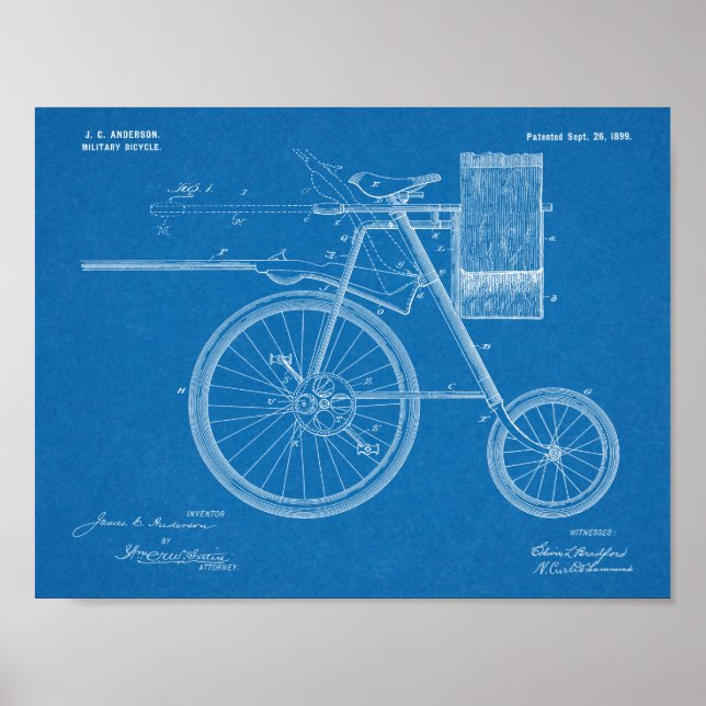 Poster Brevet d'art de 1899 pour bicyclette militaire Imp (Devant)