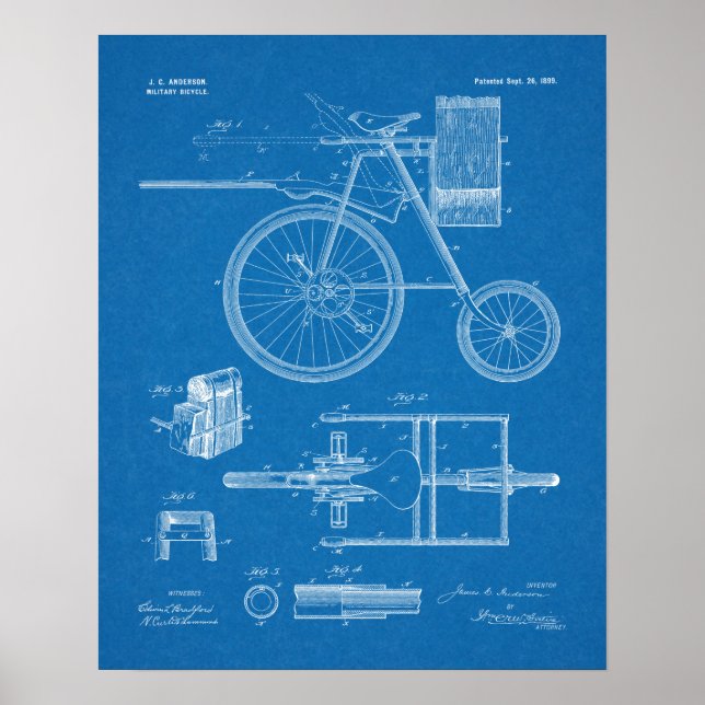 Poster Brevet d'art de 1899 pour bicyclette militaire Imp (Devant)