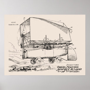 Poster Brevet d'art de 1919 de l'avion volant