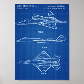 Poster Brevet d'avion YF-23 - Plan directeur