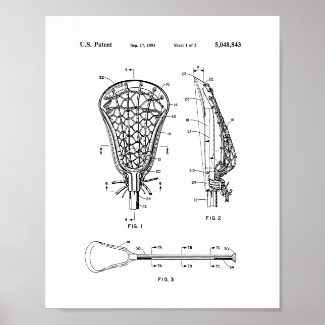 Poster Brevet de bâton de crosse (Devant)