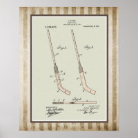 Brevet de bâton de hockey vintage