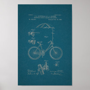 Poster Brevet de bicyclette Vintage 1896 Imprimer Plan di
