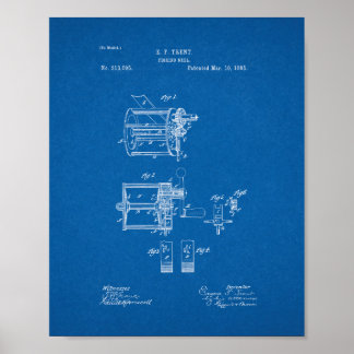 Poster Brevet de bobine de pêche - Plan directeur
