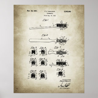Poster Brevet de brosse à dents