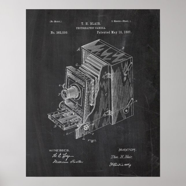 Poster Brevet de caméra rétro (Devant)