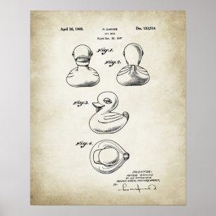 Poster Brevet de canard à jouet
