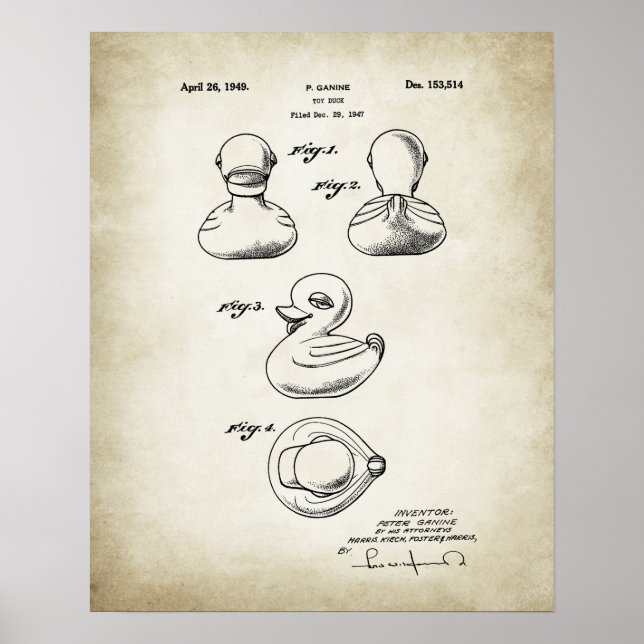 Poster Brevet de canard à jouet (Devant)
