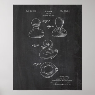 Poster Brevet de canard en caoutchouc