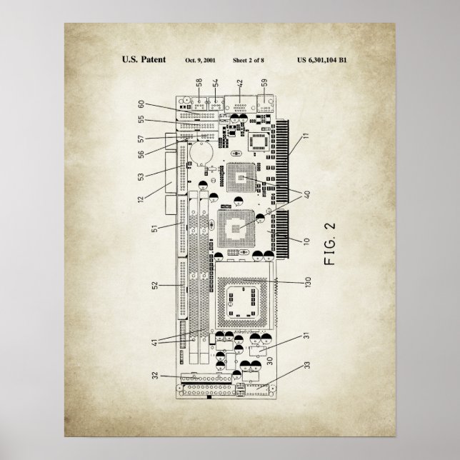 Poster Brevet de carte graphique (Devant)