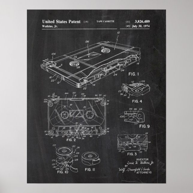 Poster Brevet de cassette audio (Devant)