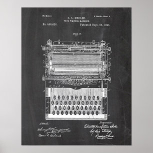 Poster Brevet de machine à écrire