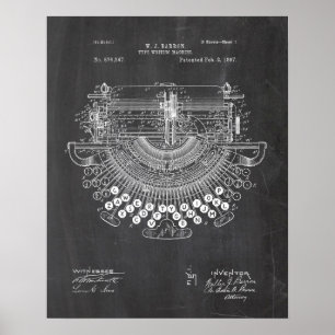 Poster Brevet de machine à écrire