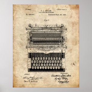 Poster Brevet de machine à écrire