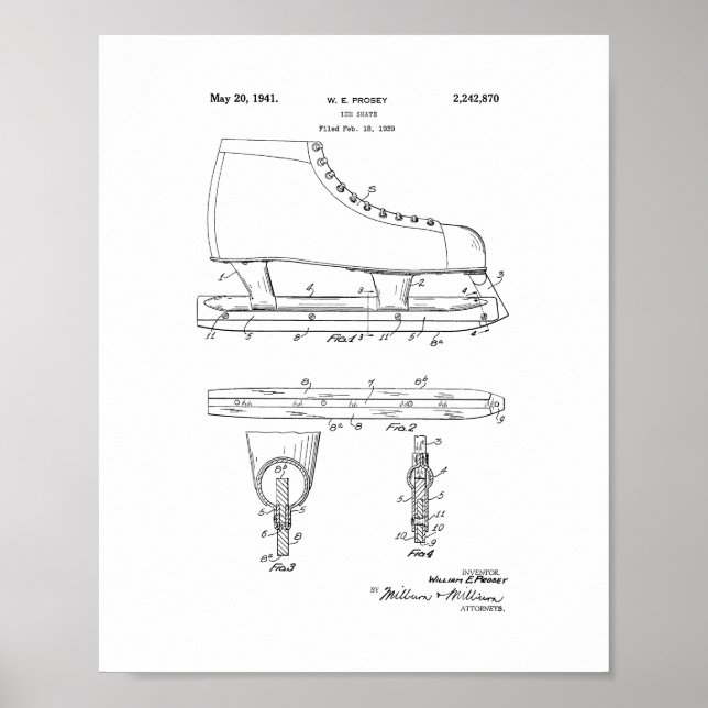 Poster Brevet de patinage sur glace (Devant)
