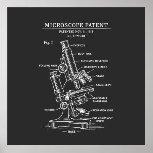 Poster Brevet de plan de microscope