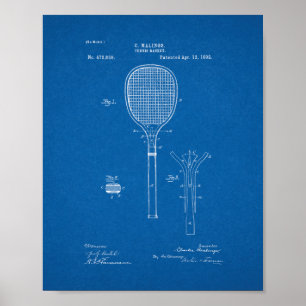 Poster Brevet de raquette de tennis - Plan directeur