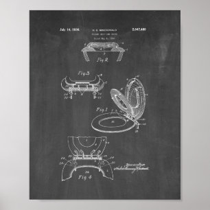 Poster Brevet de siège des toilettes et de couverture -