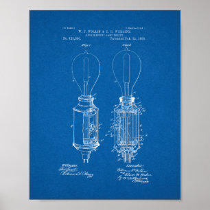 Poster Brevet de socle pour lampes incandescentes - Plan 