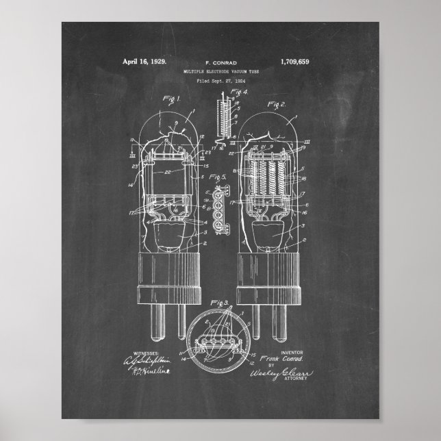 Poster Brevet de tube à vide à électrodes multiples - tab (Devant)