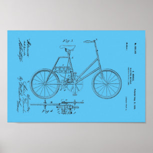 Poster Brevet de vélo électrique Vintage 1900 Imprimer