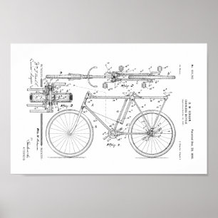 Poster Brevet de vélo sans chaîne Vintage 1898 Imprimer