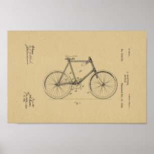 Poster Brevet de vélo Vintage 1896 Imprimer Vieux