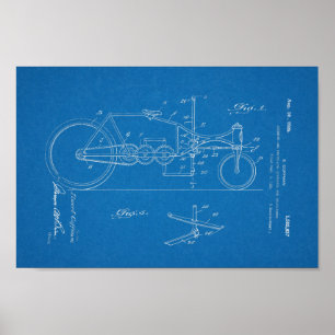 Poster Brevet de vélos Vintage 1926 Plan directeur de l'a
