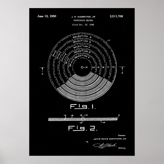 Poster Brevet de vinyle (Devant)