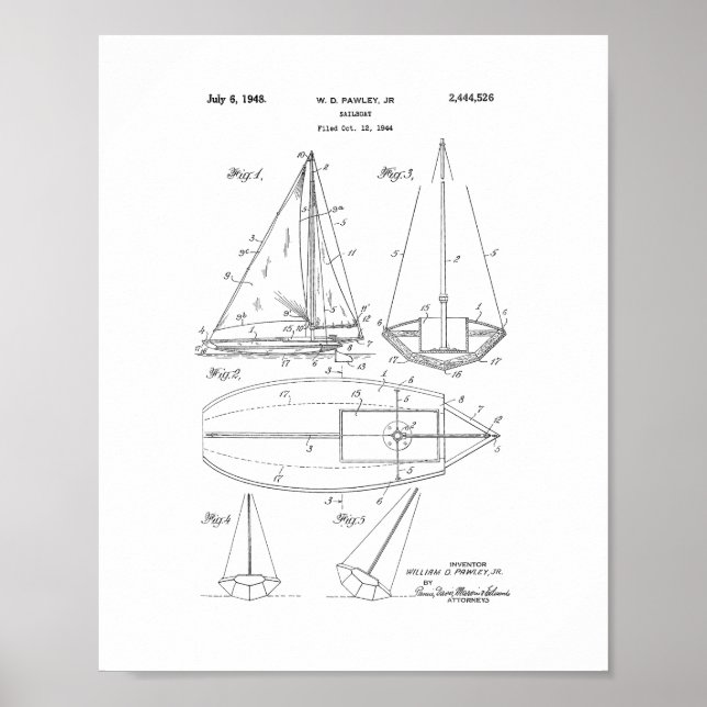 Poster Brevet de voilier (Devant)