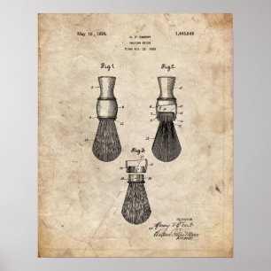 Poster Brevet d'impression d'une brosse à raser