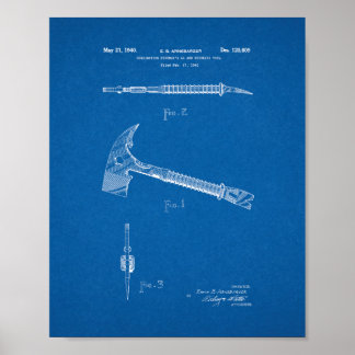 Poster Brevet d'outil de frottement et d'épave de pompier