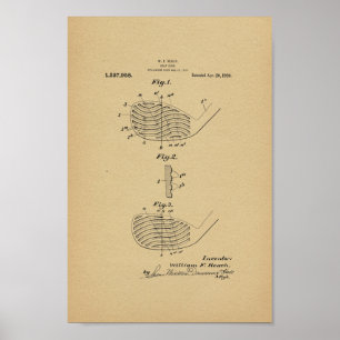 Poster Brevet du club de golf Vintage 1920 Print